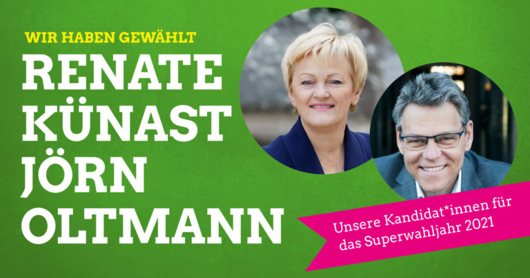 Renate Künast & Jörn Oltmann: Unsere Kandidat*innen für das Superwahljahr 2021