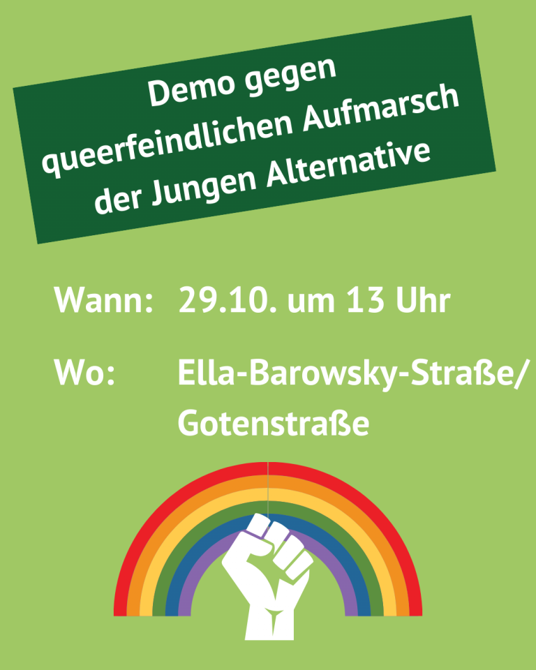 Demo gegen queerfeindlichen Aufmarsch der Jungen Alternative