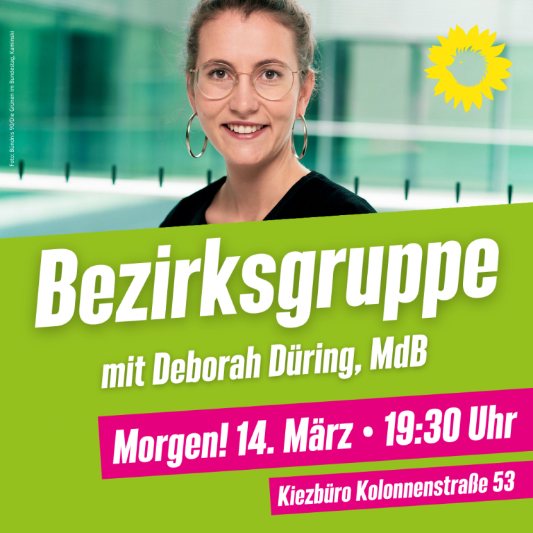 Bezirksgruppe am 14. März mit Deborah Düring, MdB