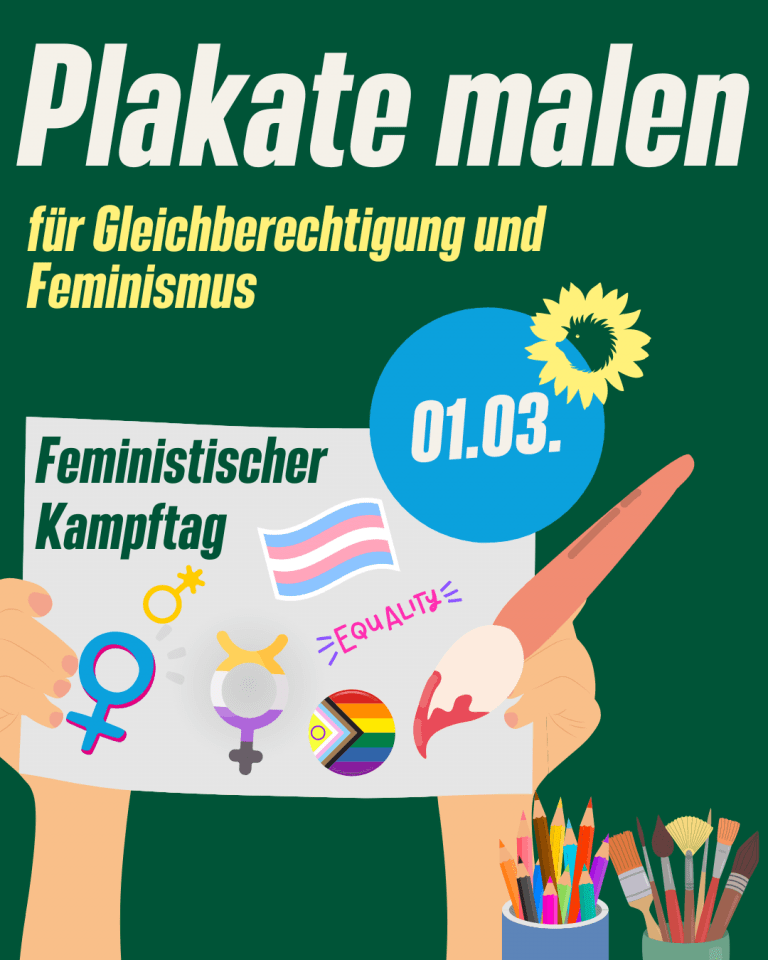 Demoschilder für den Feministischen Kampftag