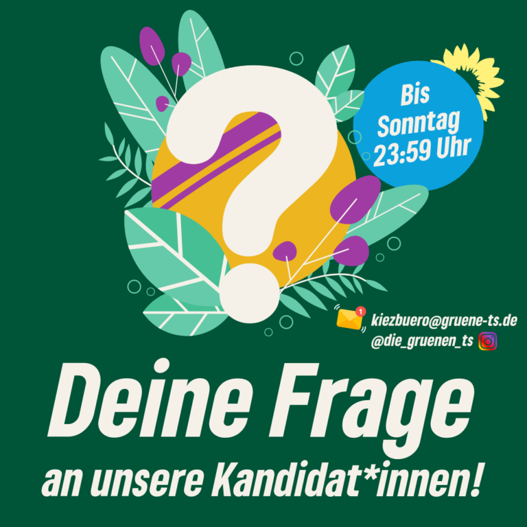 Stelle deine Frage an unsere Kandidat*innen!