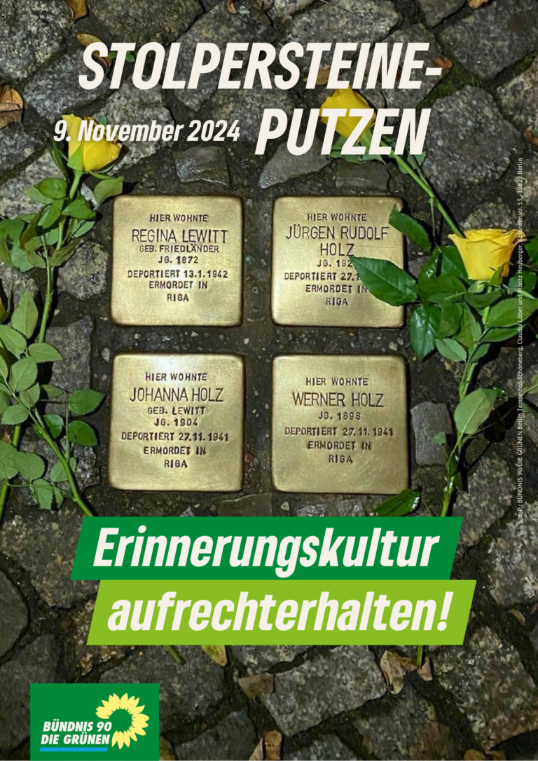 9. November: Stolpersteine putzen in Tempelhof-Schöneberg