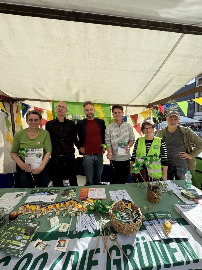 Grüner Stand beim Markt der Demokratie