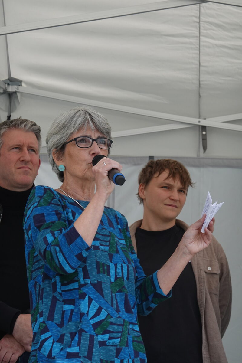 Kreisvorsitzende Claudia Löber beim Markt der Demokratie