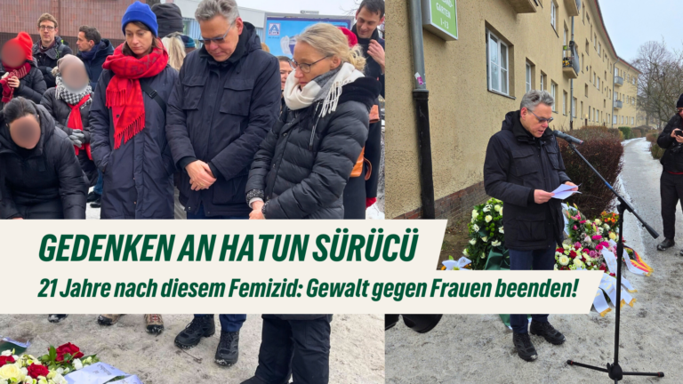 21 Jahre nach dem Mord an Hatun Sürücü. Gedenken mit Bezirksbürgermeister Jörn Oltmann