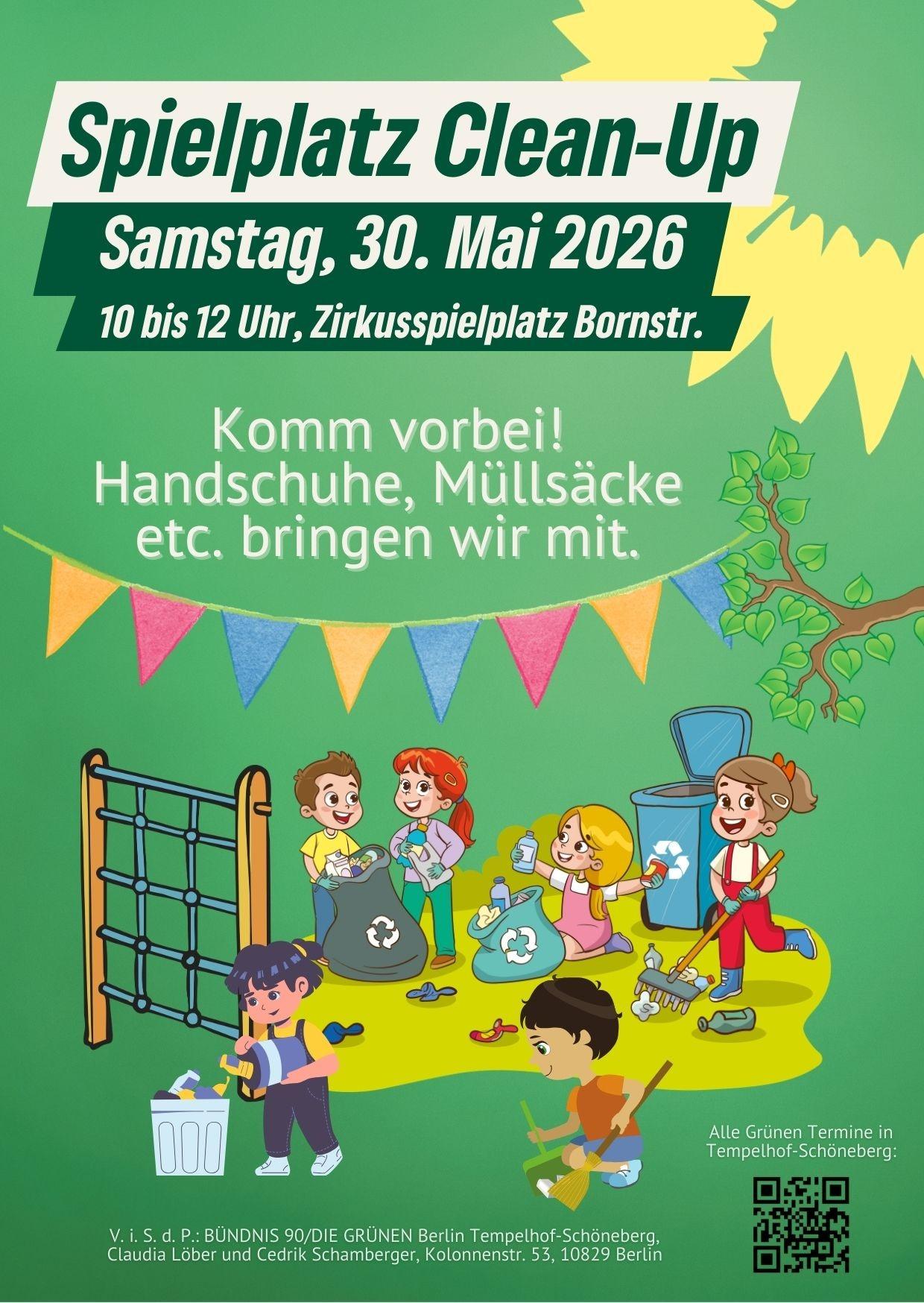 Clean Up am 30.5. 10-12 Uhr, Zirkusspielplatz Bornstraße in Friedenau